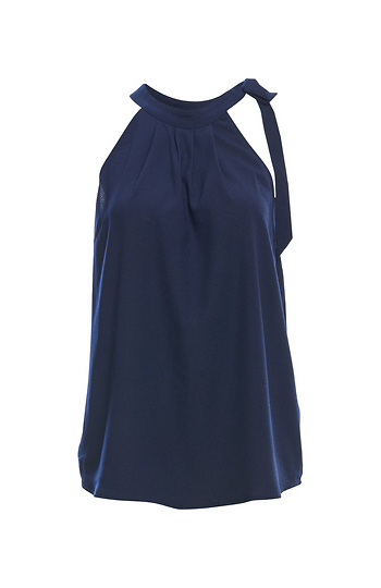 Halter Neck Tie Sleeveless Top Slide 1