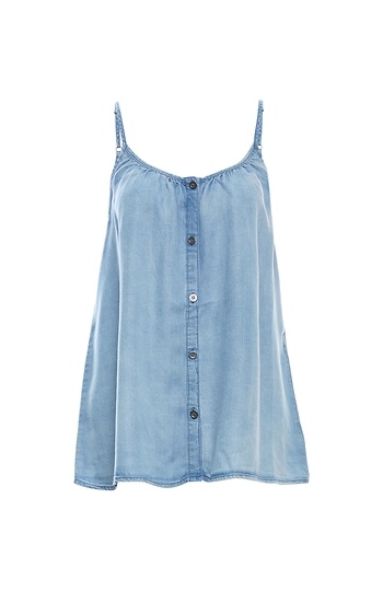 Velvet Heart Buttoned Front Chambray Tank Slide 1