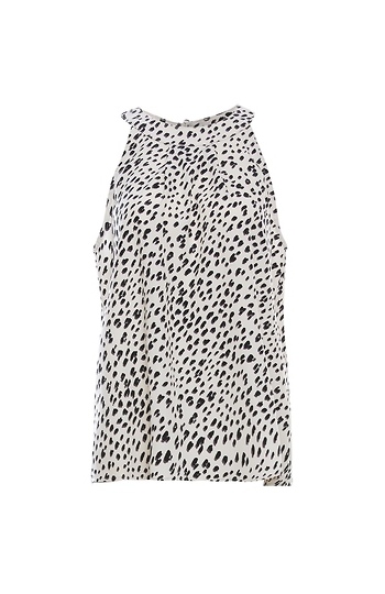 Halter Neck Leopard Print Tank Slide 1