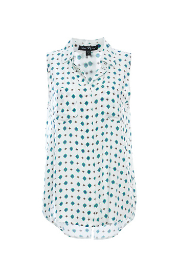 Buttoned Sleeveless Top with Back Vent Slide 1