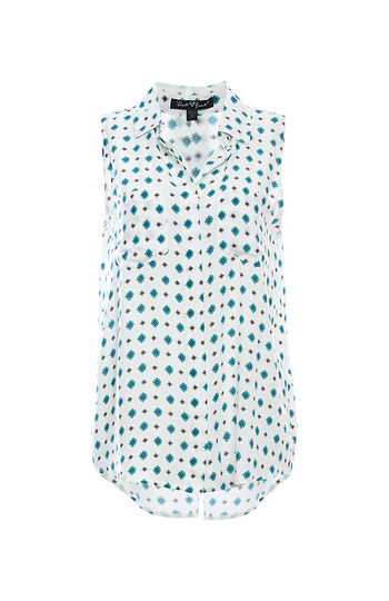 Velvet Heart Buttoned Sleeveless Top with Back Vent Slide 1