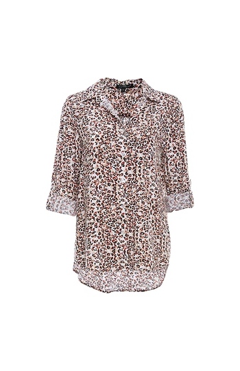 Velvet Heart Buttoned Front Rolled Sleeves Top Slide 1