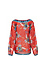 Lace Up Neck Long Sleeve Printed Top Thumb 2