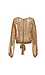 Back Tie Long Sleeve Printed Top Thumb 2