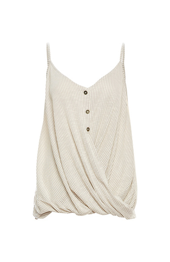 Draped Front Sleeveless Top Slide 1