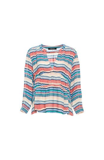 V-Neck Contrast Piping Top Slide 1