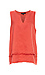 Velvet Heart Split Neck Fringe Hem Sleeveless Top Thumb 1