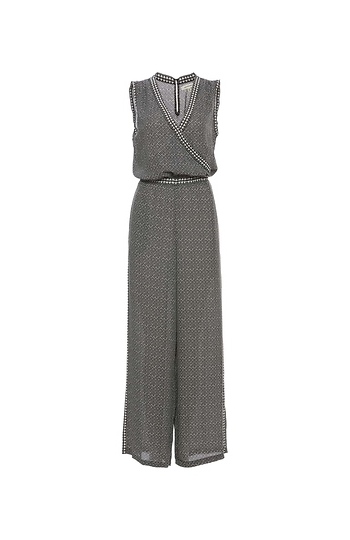 Max Studio V Neck Geo Print Jumpsuit Slide 1