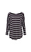 3/4 Striped Dolman Sleeve Knit Top Thumb 1