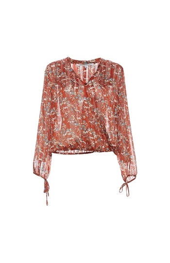 Surplice Tie Cuffs Long Sleeve Top Slide 1
