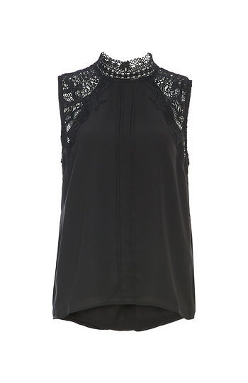 BB Dakota Lace Insert Sleeveless Top Slide 1
