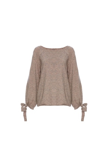 Democracy Raglan Sleeves Tie Cuffs Sweater Slide 1