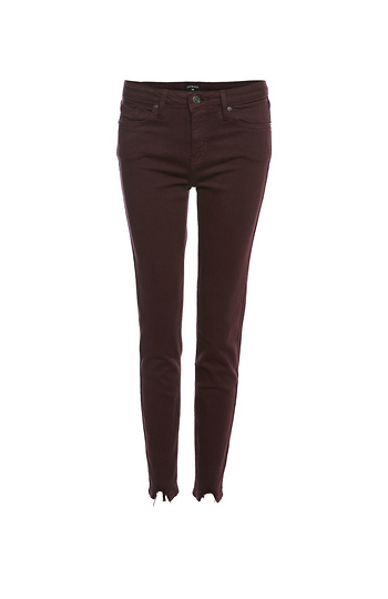 Just Black Mid Rise Hem Destruction Skinny Slide 1
