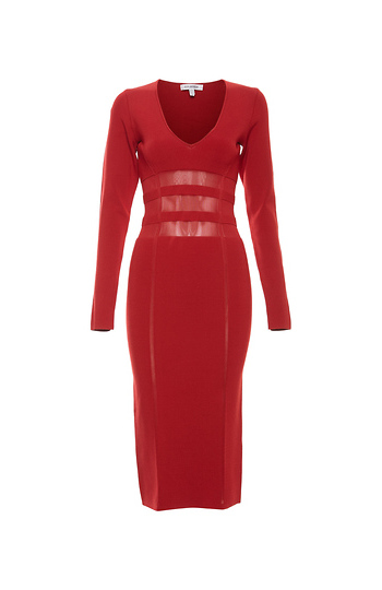 Good American Deep V Midi Dress Slide 1