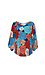 Split Neck 3/4 Sleeve Top Thumb 1