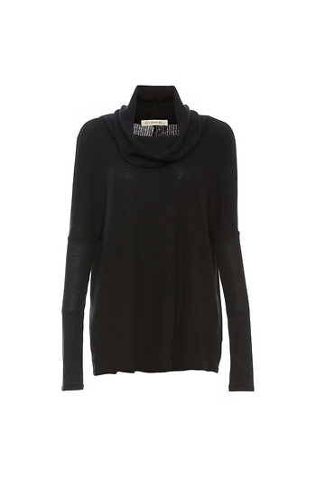 Jackie Cowl Neck Ribbed Top Slide 1