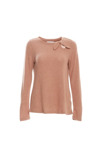 Side Tie Long Sleeve Top Slide 1