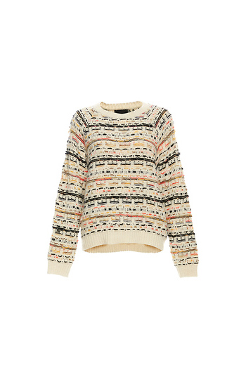 Contrast Knit Pullover Sweater Slide 1