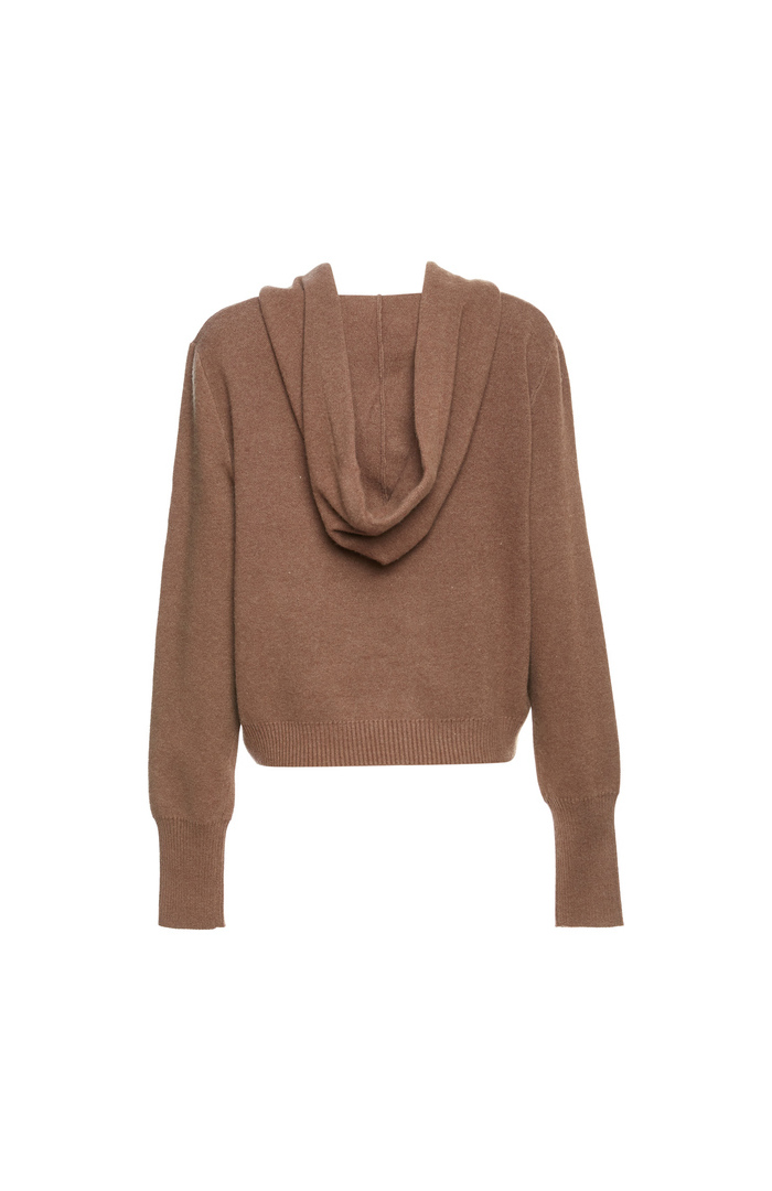 Hooded Cozy Pullover Hoodie in Brown S DAILYLOOK