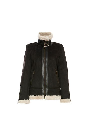 Hip Faux Shearling Slide 1