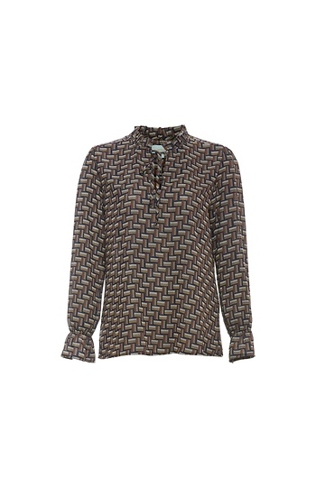 Pleated Neck Blouse Slide 1