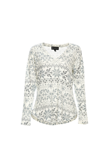 B Collection by Bobeau V-Neck Cozy Top Slide 1