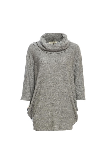Cowl Neck 3/4 Sleeve Brushed Top Slide 1