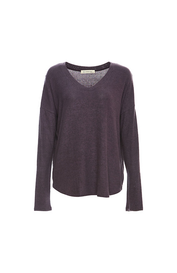 Via Brushed Dropped Shoulder Top Slide 1