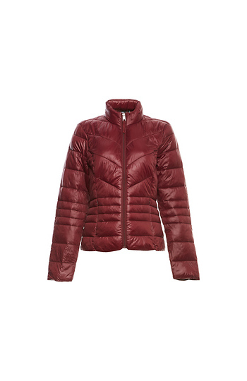 Quilted High Neck Zip Up Light Down Jacket Slide 1
