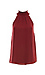 Halter Mock Neck Smocked Rounded Hem Top Thumb 1