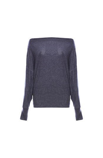 Katie Zipped Boat Neck Long Sleeve Top Slide 1