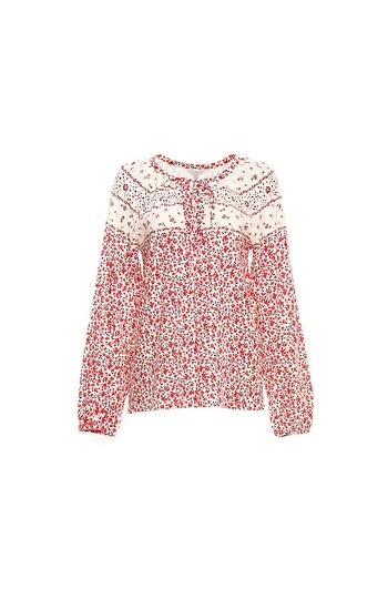 Lucky Brand Border Print Peasant Top Slide 1