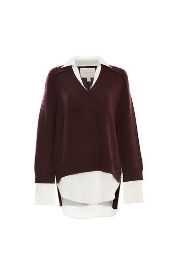 Brochu Walker V-Neck Layered Pullover Slide 1