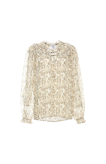 Snake Print Long Sleeve Blouse Slide 1