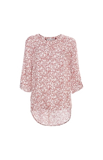 Daniel Rainn Split Neck 3/4 Sleeve Blouse Slide 1