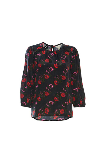Lucky Brand 3/4 Sleeve Floral Popover Slide 1