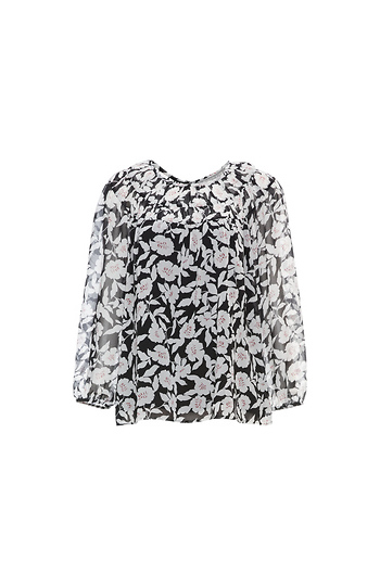 Daniel Rainn Round Neck 3/4 Sleeve Flowy Blouse Slide 1