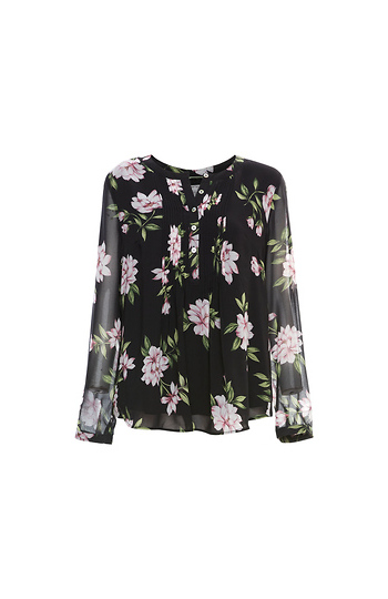 Daniel Rainn Sheer Long Sleeves Printed Blouse Slide 1