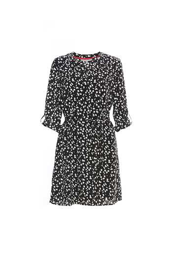 Daniel Rainn Split Neck Front Tie Dress Slide 1