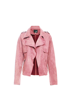 pink suede coat