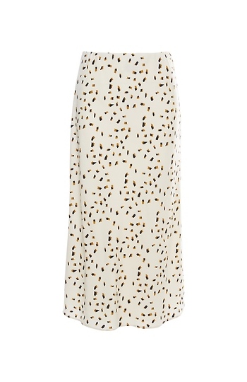 Bias Waist Printed Midi Skirt Slide 1