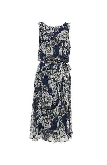 Floral Print Sleeveless Dress Slide 1