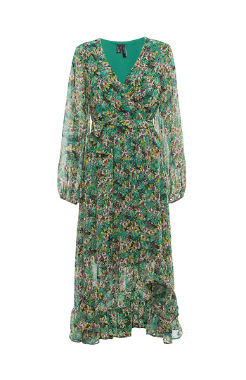 Long Sleeve Frill Ankle Dress Slide 1