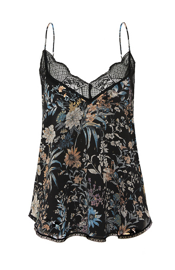 Printed Lace Cami Slide 1