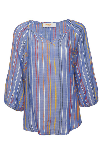 Stripe Multicolor 3/4 Sleeve Top Slide 1