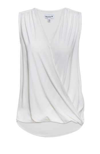 Veronica M Surplice Sleeveless Top Slide 1