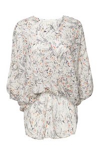 Printed 3/4 Sleeve Surplice Top Slide 1