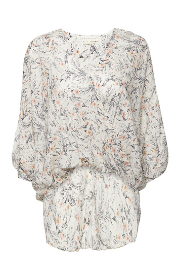 Printed 3/4 Sleeve Surplice Top Slide 1