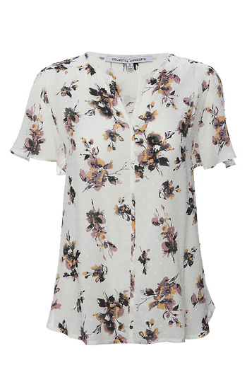 Collective Concepts Short Sleeve Button Front Top Slide 1