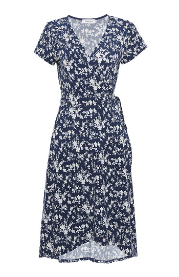 Short Sleeve Wrap Dress Slide 1